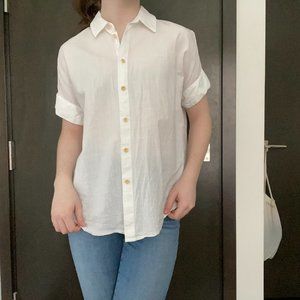 Madewell Short Sleeve Button Down XS White